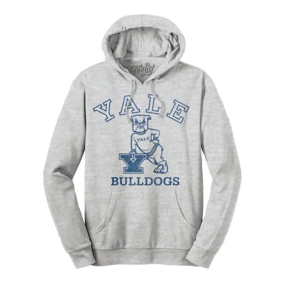 Yale Bulldog Pullover Hooded Sweatshirt - Gray - Picture 1 of 7